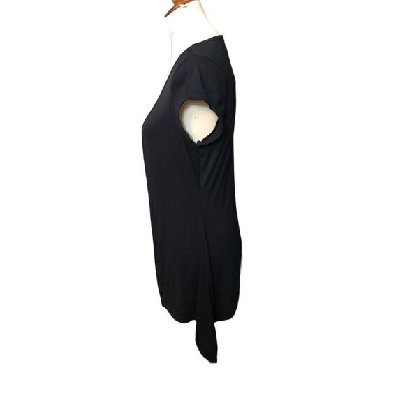 Meaneor black shark bite hem cap sleeve scoop neck soft tunic Size M - Picture 4 of 10